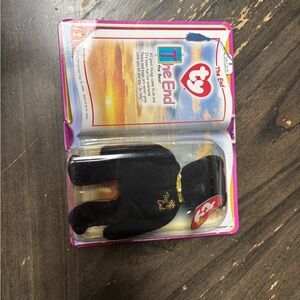 Ty The End Bear - Black with Gold Accents